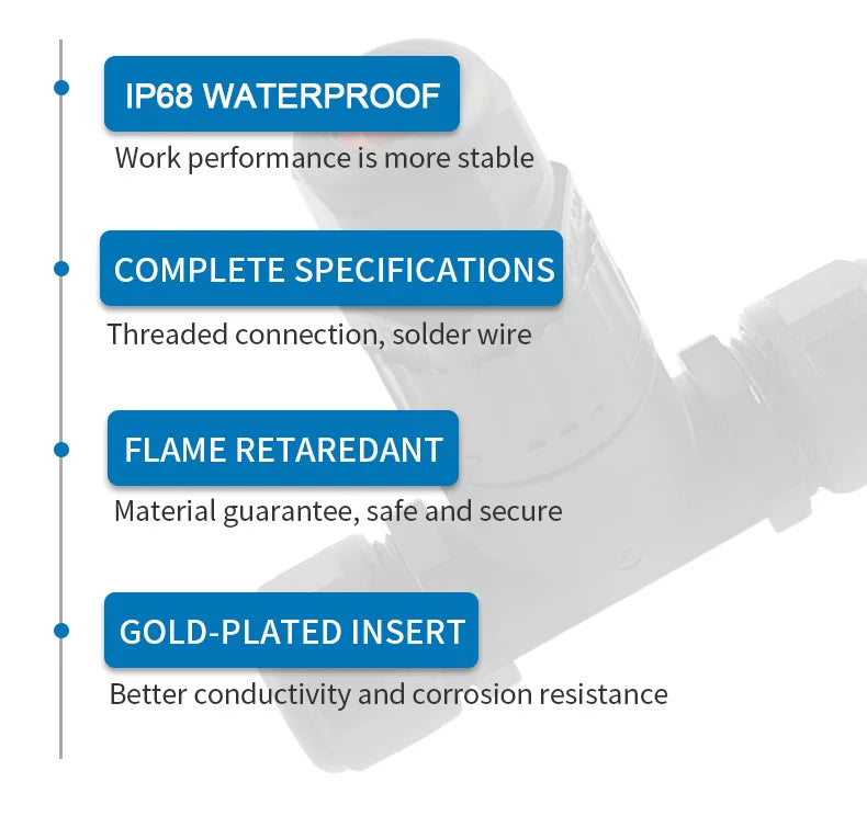 IP68 I/T Shape Waterproof Connector 2/3/5 Pin Wire Connectors Quick Screw Connect Push-in Terminals Electric Junction Box DIY GO