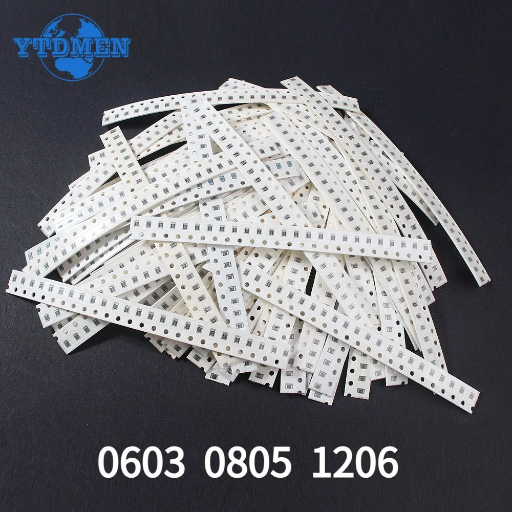 1500pcs 0603 0805 1206 SMD Resistor Kit 0ohm-10M Ohm 1% 60valuesX 25pcs=1500pcs High Precision Film Chip Resistance Kits