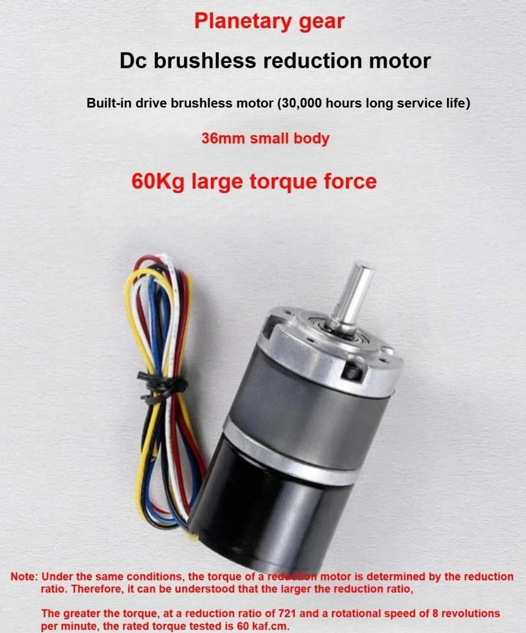 36-3626 Miniature DC Brushless Planetary Gear Motor 12v/24v High Torque Low Noise Built-in Hall Sensor