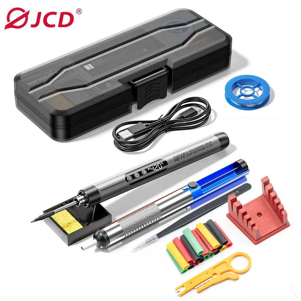 Multifunctional USB Digital Electric Soldering Iron Set Kit Intelligent 300-450℃ Temperature Adjustable Solder Iron Welding Tool