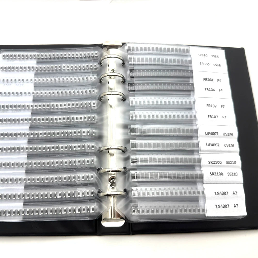 Rectifier Diode Sample Book SMD SMA Assortment Kit 33 Values Schottky Diodes M1 M4 M7 SS12 SS14 SS16 SS24 SS34 SS36 SS110 SS210