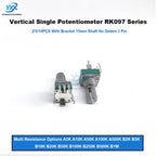 2/5/10PCS RK097 R097 Vertical Precision Potentiometer with Bracket 15mm Handle No Gear 3 Feet A/B10K 2K 5K 50K 100K 250K 1M