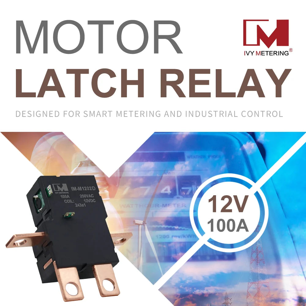 IM-M1202D IEC UC3 100A magnetic immune 500mT 2 Phase Motor Driven Latching Relay
