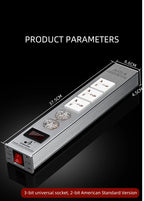 ATAUDIO HIFI Audio Power Filter Noise AC Power Filter Power 1500W 110V-250V  Purifier Surge Protection with EU Universal Outlets