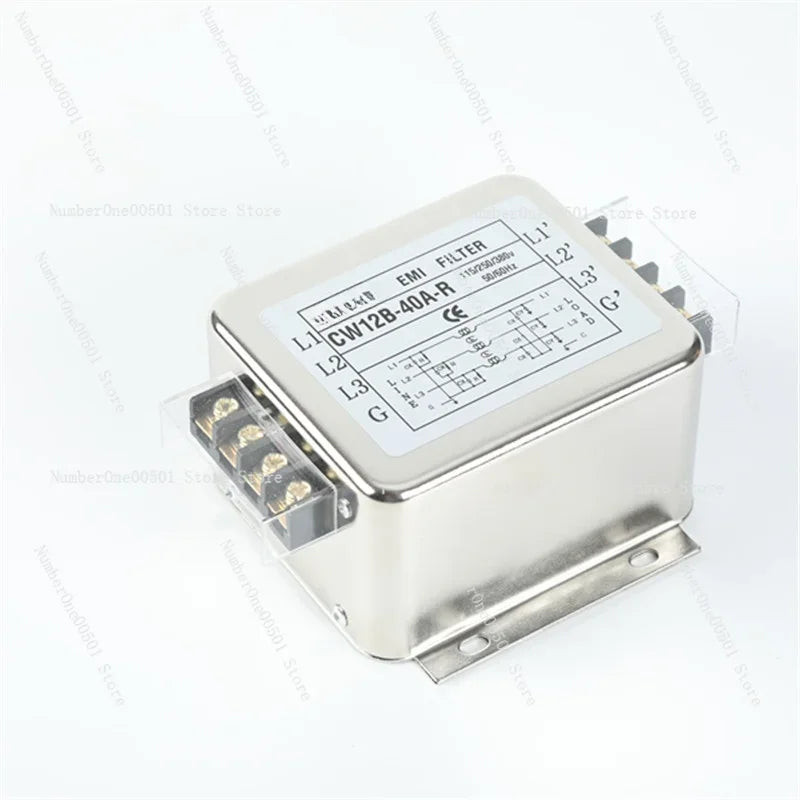 30A Three Phase Four Wire Power Filter, 220V/380V Anti-Interference EMI Filter with Terminal Block