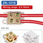 T‑Type Wire Connector ZK Terminal Splitter I-type Brass Clamp Electrical Wire Junction Box for Household Lighting Socket Wiring