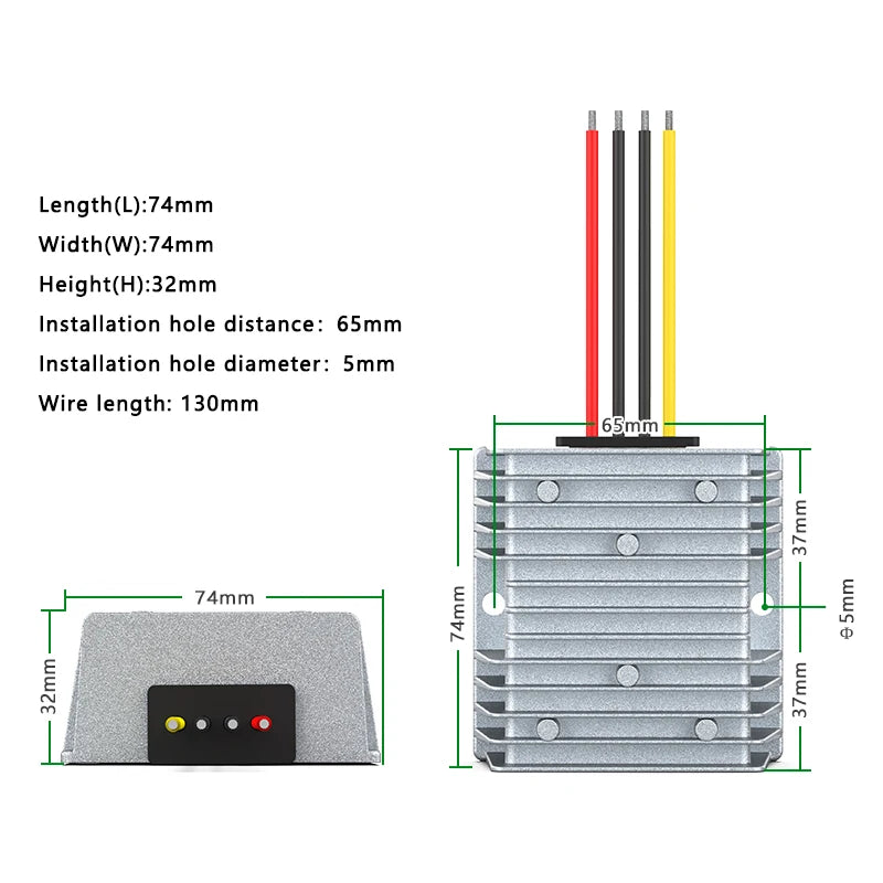 24V 36V 72V 60V 48V TO 12V 10A 15A 20A 25A  Automotive Step-down Power Supply Module 15V-90V TO 12V DC Converter Regulator CE