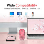 SayRose MO‑76 Cute Cat Paw Wireless Mouse 2.4G Bluetooth 5.0 Dual Mode 4‑Level DPI 800‑3200 Rechargeable Type‑C Mice for Laptop PC Mac Office Girl Gift