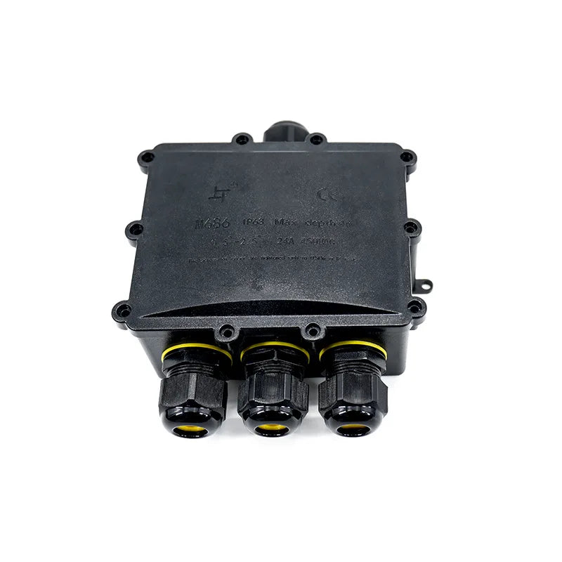 4Way 1In3Out IP68 Waterproof 4-14mm Solar Power Cord Exte LED Pool Lamp Outdoor Street Underground Light Wire Cable Junction Box