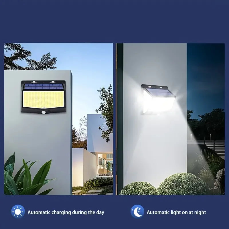 1/2/4Pcs 468LED Solar Wall Lights Outdoor PIR Motion Sensor Solar Sunlight Street Light 3 Modes for Yard Garden Patio Decoration