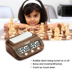 LEAP Chess Clock Digital Chess Timer with Count up / Countdown Timer for Board Games Timer with Alarm Function Wood Appearance