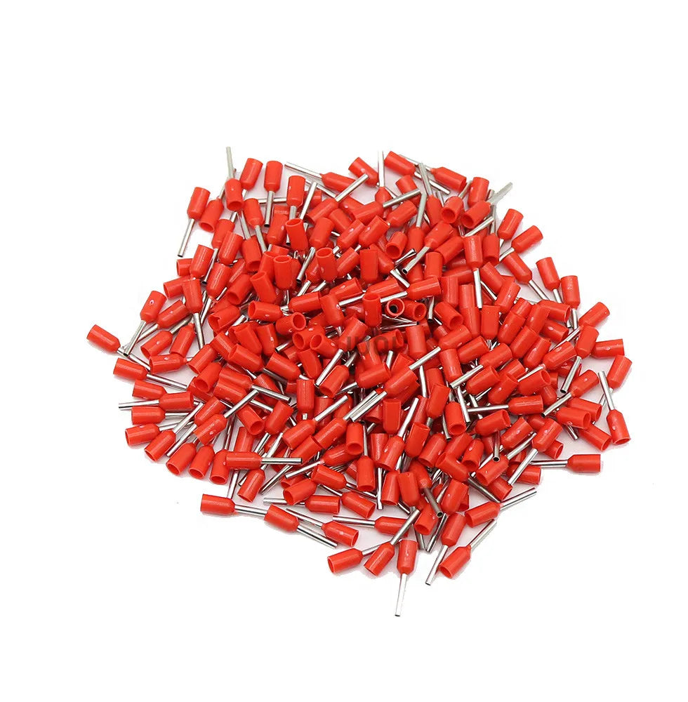 100pcs/Pack E0308 E0310 E0312 Insulated Ferrules Terminal Block Cord End Wire Connector Electrical Crimp Terminator 0.3mm²