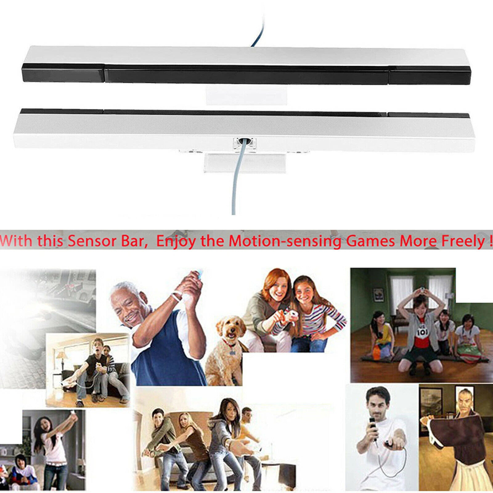 Plug & Play Wired Sensor Bar For Nintendo Wii & Wii U Controller Wired IR Infrared Ray Inductor Sensor Bar For Nintendo Game