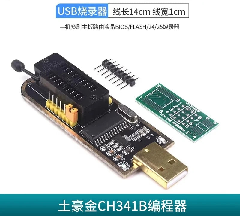 CH341A/B Programmer Adapter+SOP8 Clip+SOIC8 Adapter with Cable+1.8V Adapter CH341A EEPROM Flash BIOS USB Programmer ZIF Adapter