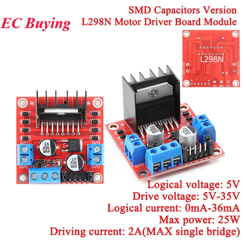 L298P L298 Motor Shield Stepper DC Motor Driver Board Expansion Module 2A Dual Full Bridge H-Bridge 2 Way For Arduino R3 L298N