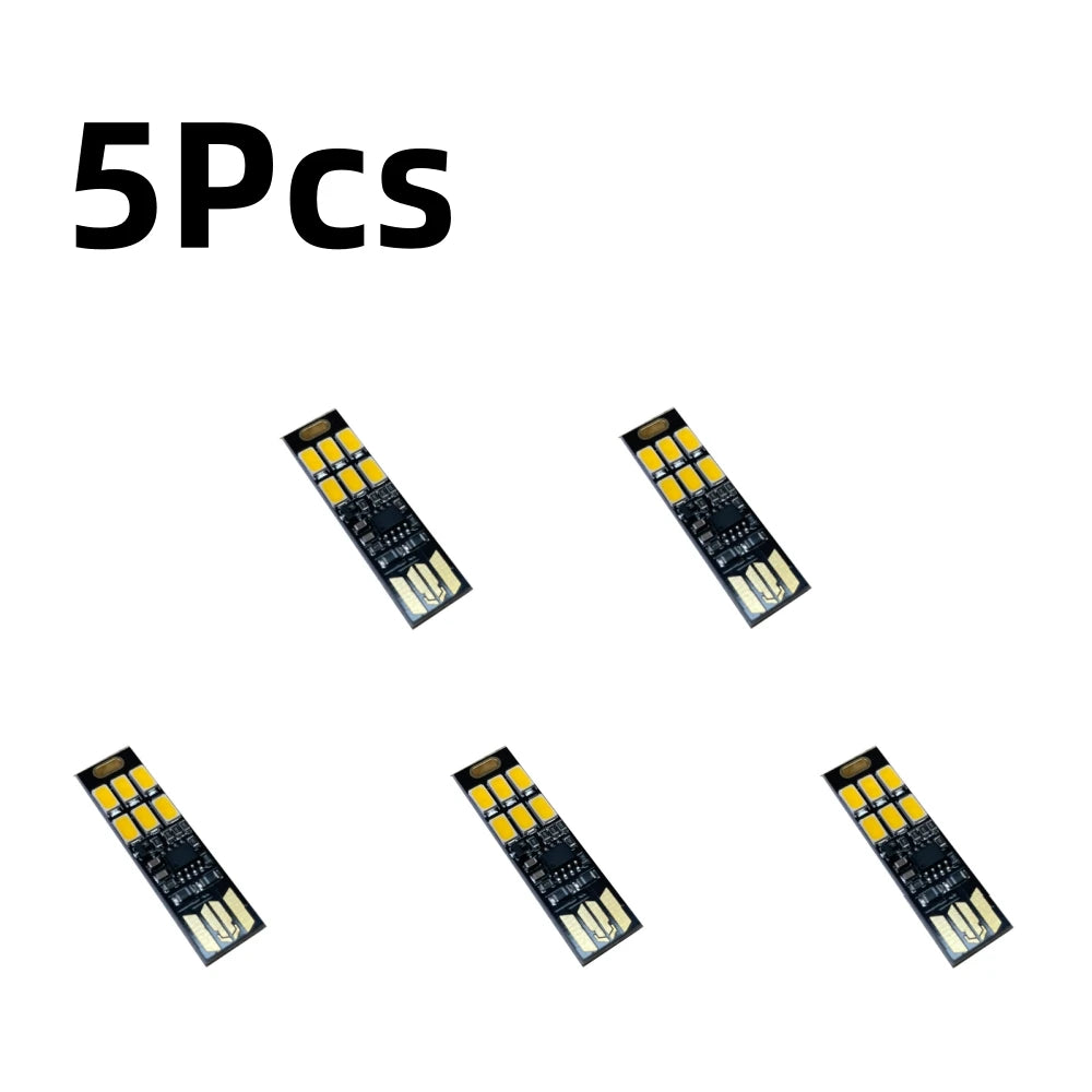 10/5/1Pcs Portable Mini 5730 USB 6LED SMD Light 5V Touch Sensor Adjustable Dimming Night Light Warm/White Light Optional
