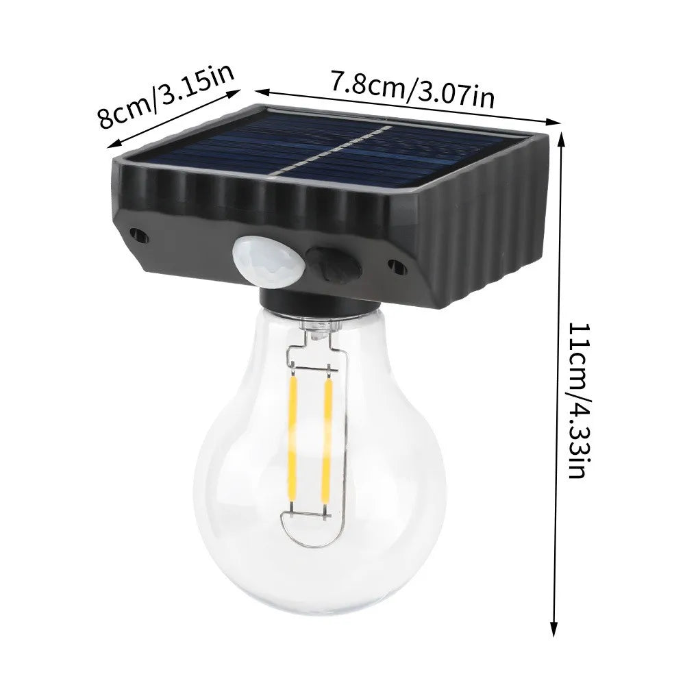 Solar Wall Lights Outdoor with 3 Lighting Modes & Motion Sensor, Solar Porch Light with 2 Bulbs, Waterproof Solar Wall Sconce