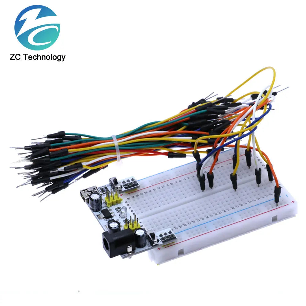3.3V/5V MB102 Breadboard Power Module+MB-102 830 Points Prototype Bread Board for Arduino Kit +65 Jumper Wires Wholesale