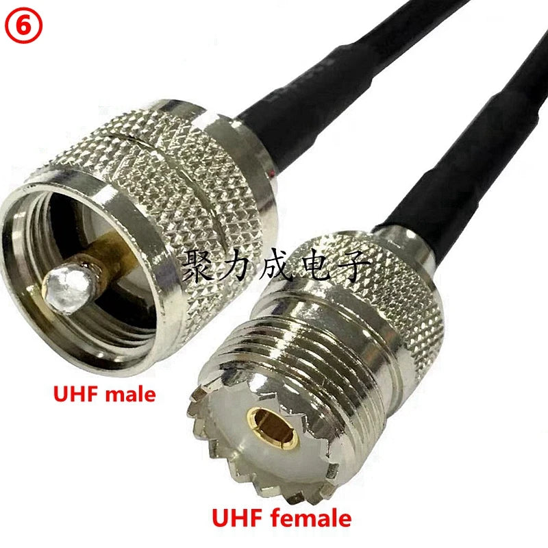 UHF PL259 male To SMA Crimp for RG58 Cable Extension Connector RPSMA To PL259 UHF Male Crimp for RG58 Fast Delivery Brass RF
