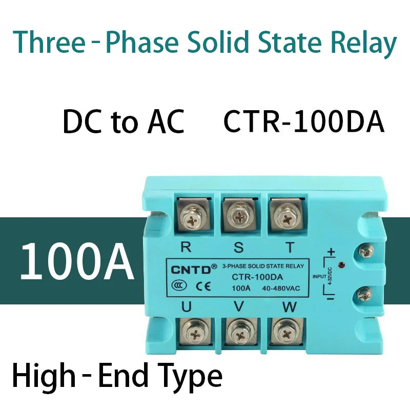 CNTD 3‑Phase Solid State Relay CTRE‑DA Series DC Control AC 10‑120A Industrial SSR Module 4‑32VDC Input 40‑480VAC Output