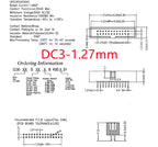 5Pcs DC3 Dual Row Male Connector PCB Header 1.27mm 2.0mm 2.54mm Pitch, Straight/RA/SMT Pin Header for Electronics(6-40 Pins)
