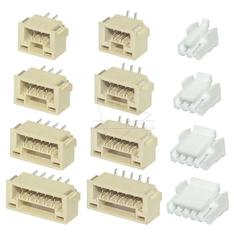 100PCS   GH1.25 Locking Connector with Buckle  2 3 4 5 6 8p Horizontal/vertical Mounting  Rubber Shell  Terminal