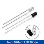 LAUBEI 20pcs/Set - 3mm & 5mm 940nm Infrared LEDs and IR Receivers Kit - for Remote Control Applications
