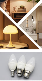 8pcs E27 E14 B22 Led Bulb AC 220V C37 Candle Lamp Energy Saving 3000K 6000K 3W 5W 6W 7W Chandelier Light for Home Decoration
