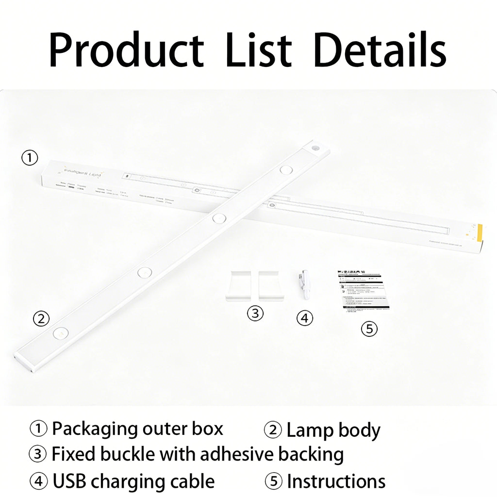 LED Cabinet Light USB Rechargeable Motion Sensor Dimmable LED Night Lamp For Kitchen Wardrobe Closet Home Lighting 20/30/40/50CM