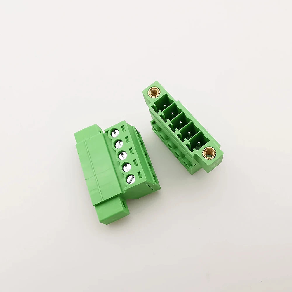2Sets 3.81mm Pitch 2/3/4/5/6/7/8/9/10/12Pin Pluggable PCB Screw Terminal Block Connector with Fixed Panel JM15EDGWC-3.81
