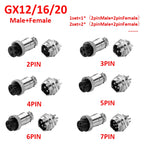 GX12/GX16/GX20 2/3/4/5/6/7 Pin Male&Female Docking Aviator Aviation Plug Socket Circular Connector