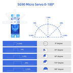 1/2/4/10pcs SG90 9G Micro Servo Motor 180 Degree Analog RC Servo Mini Steering Gear for Arduino Robot Car Airplane Toy DIY
