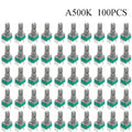 100PCS RK097 Precision Linear Potentiometer Vertical Single Link Shank 15mm D axis B2K B10K B20K B50K B100K B500K B1M