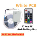 DC 5V RGB LED Strip 5050 30LEDs/m Battery Powered IP21/IP65 IR RF Remote Control Flexible Tape for TV Backlight Room Decor