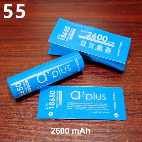 100pcs/lot 18650 lithium battery heat shrinkable skin battery packaging PVC packaging insulation sleeve DIY replacement skin
