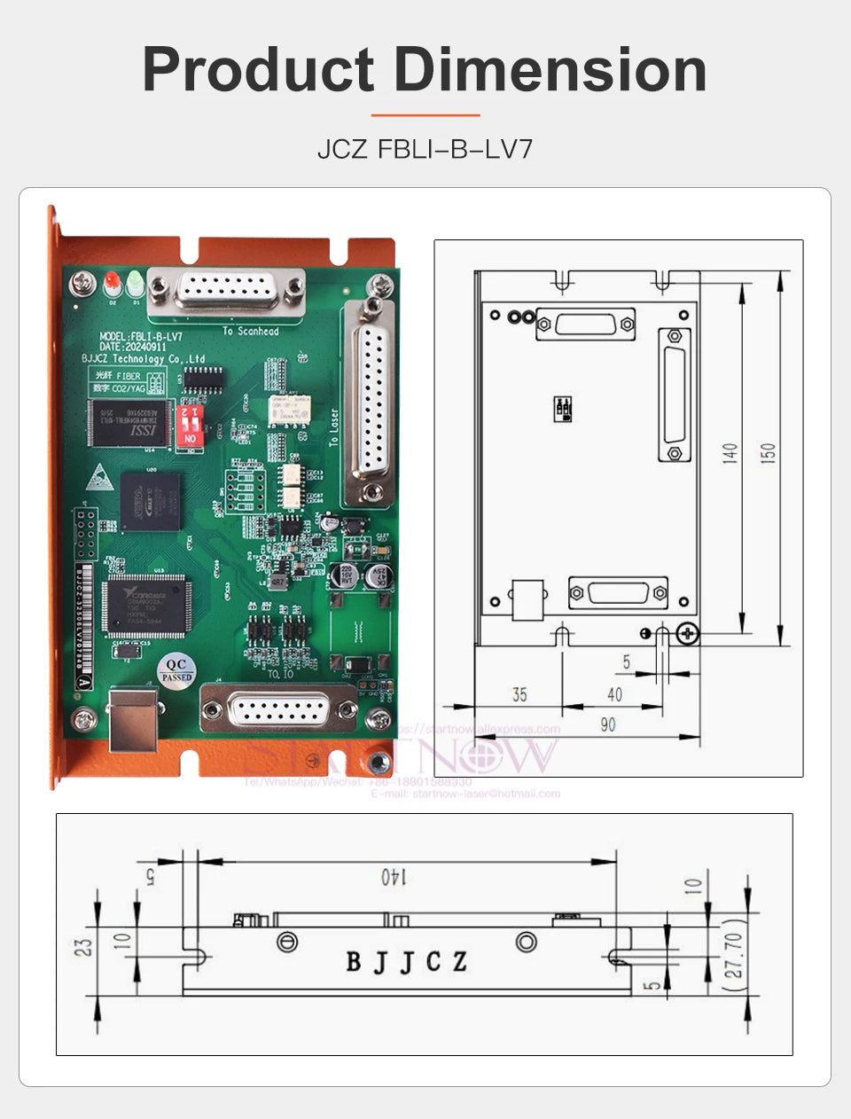 Startnow JCZ Control Card Fiber CO2 UV Laser Marking Machine Universal FBLI-B-LV7 Control Board Ezcard For Laser Marking Machine