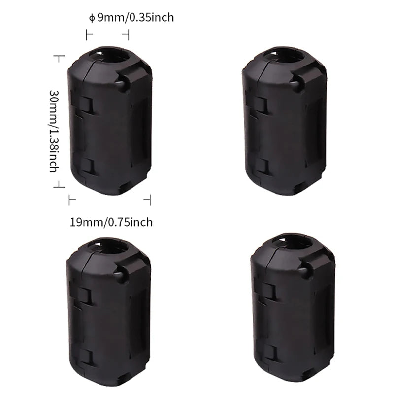 1Pcs/4Pcs Ring Core Ferrite Bead Clamp Choke Coil EMI RFI Noise Filter Clip Snap for 7/9/13mm  Cable Connector Filters Holder
