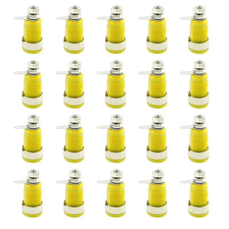 20PCS 4mm Banana Socket Connector 32A Insulated Female Jack 5 Colors Panel Mount Connector for Electrical Connection