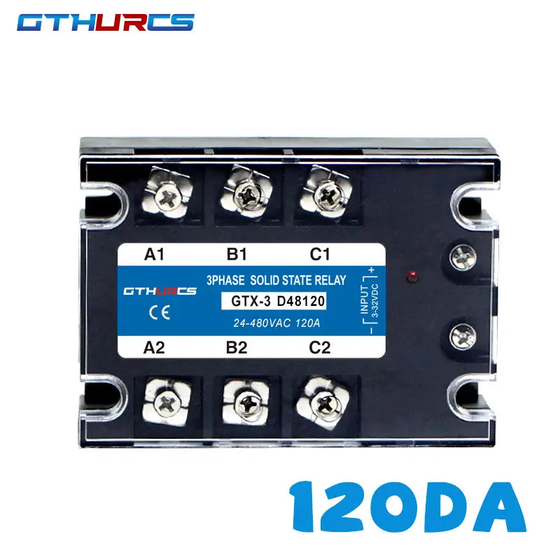 3-SSR DC-AC 10A 25A 40A 60A 80A 100A 120A 200A Three Phase Solid State Relay module 3-32V DC Control 24-480V AC 10DA 25DA 40DA