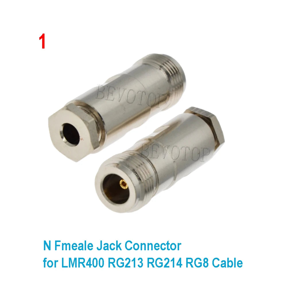 10Pcs/lot L16 N Male Female Clamp Solder For RG213 LMR400 7D-FB Plug Cable Brass Straight Coaxial RF Connector Adapters
