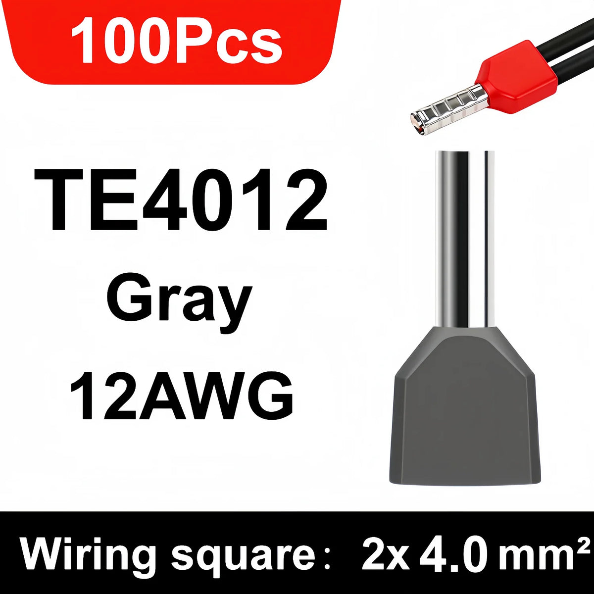 100/700pcs TE Double Wire Tube PVC Insulated Terminal Crimping End Cold Wire Connector Electrical Ferrules Tubular, Double Wire
