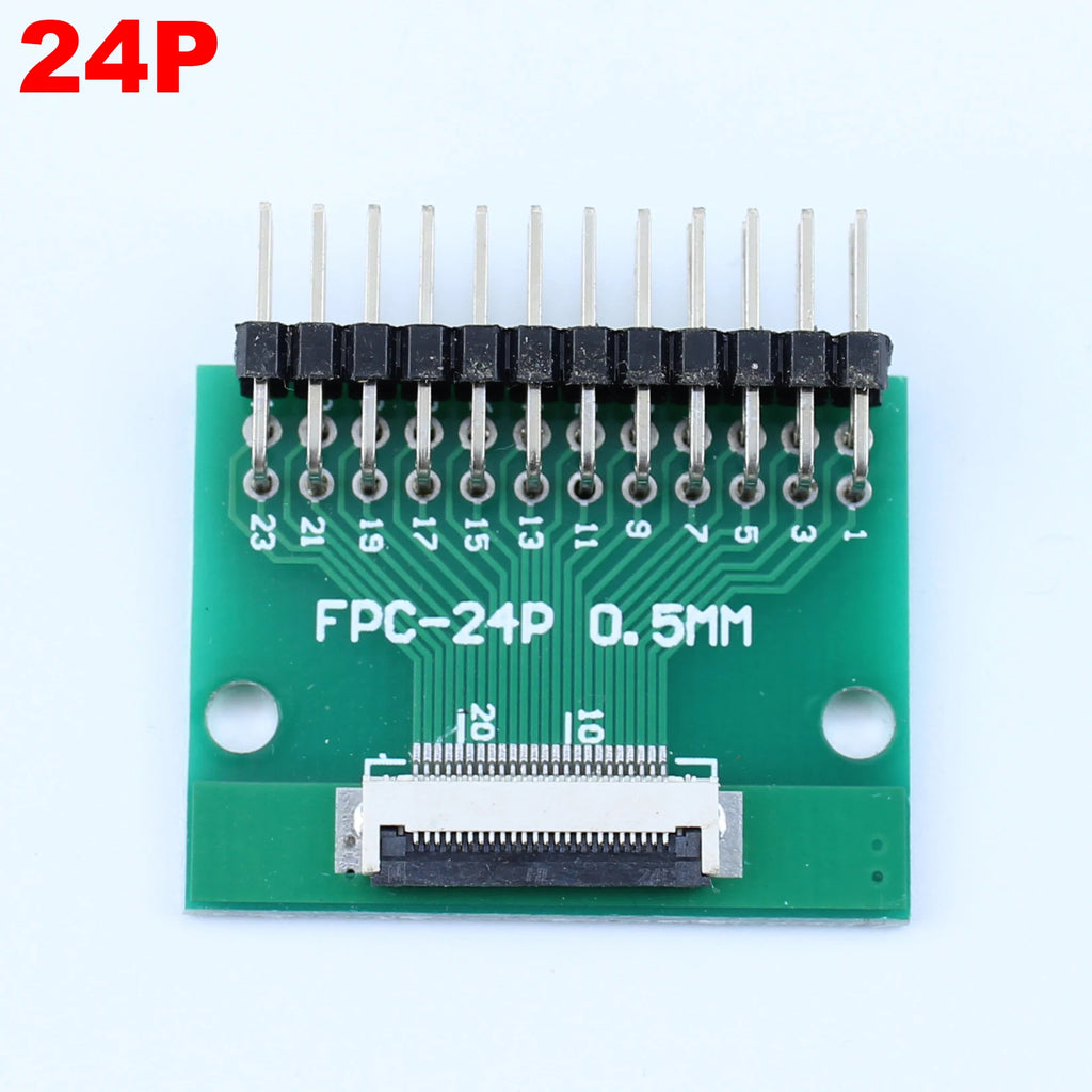 1pcs 4P-- 50P 0.5mm Pitch Connector SMT Adapter to 2.54mm 1.00 Inch Hole FPC FFC Cable Welded Board + Double Row Straight Pin