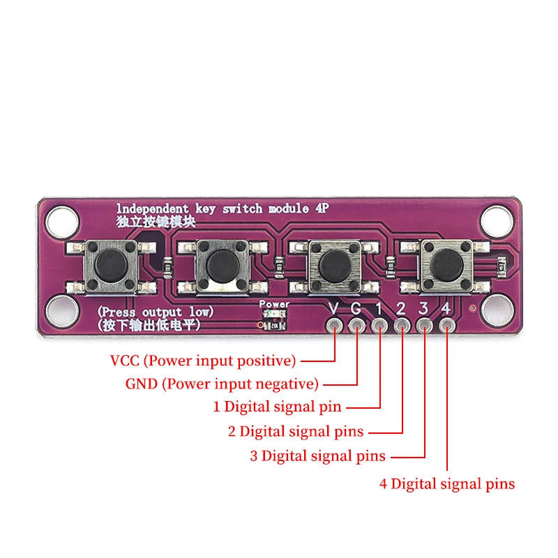Touch four button switch module compatible with Arduino development board sensor Raspberry PI 51 MCU suite