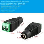 2PCS DC5.5 * 2.1/2.5mm DC Power Socket with No Welding Male and Female Adapter DC005 Adapter Terminal