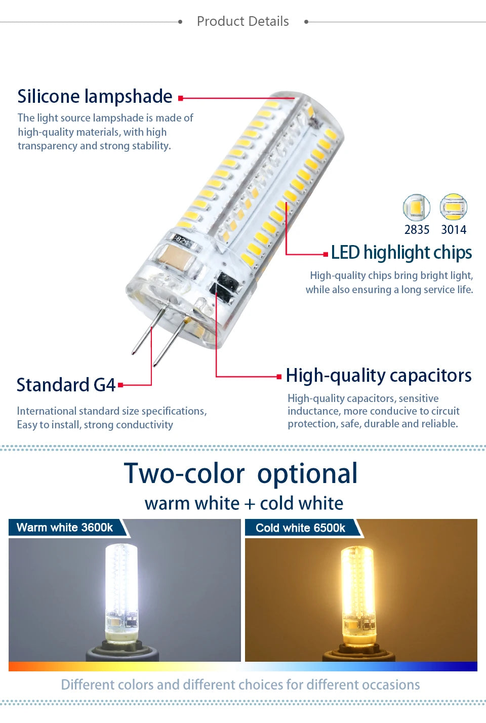 10Pcs/lot G4 LED Light Bulb 2W 3W 4W 5W 7W 9W AC DC12V 220V Corn Lamp SMD2835 Spotlight Chandelier Lighting Replace Halogen Lamp