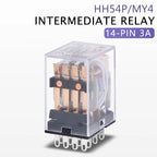 2PCS Miniature Coil General Electromagnetic Intermediate Relay Switch HH52P 53P 54P 62P 63P LED 12/24VDC 110/220VAC
