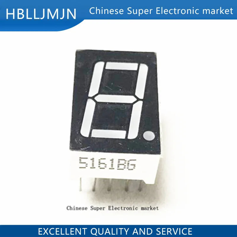 10PCS 0.56inches 7 Segment 1 Digital LED Display Super Red Green Common Cathode  ANODE DIP10 LD-5161BG LD-5161AG