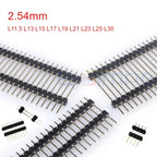 50pcs 2.54mm Gold Single Row Double plastic 1x2/3/4/5/6/7-40P PCB Board Spacer Male Pin Header Long 11.5/13/15/17/19/21/25/30mm