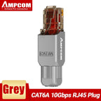 AMPCOM Tool Free RJ45 Connector, No Crimp Tool Less UTP 1000Mbps CAT6/CAT6A Modular PLug for Stranded Solid Lan Ethernet Cable