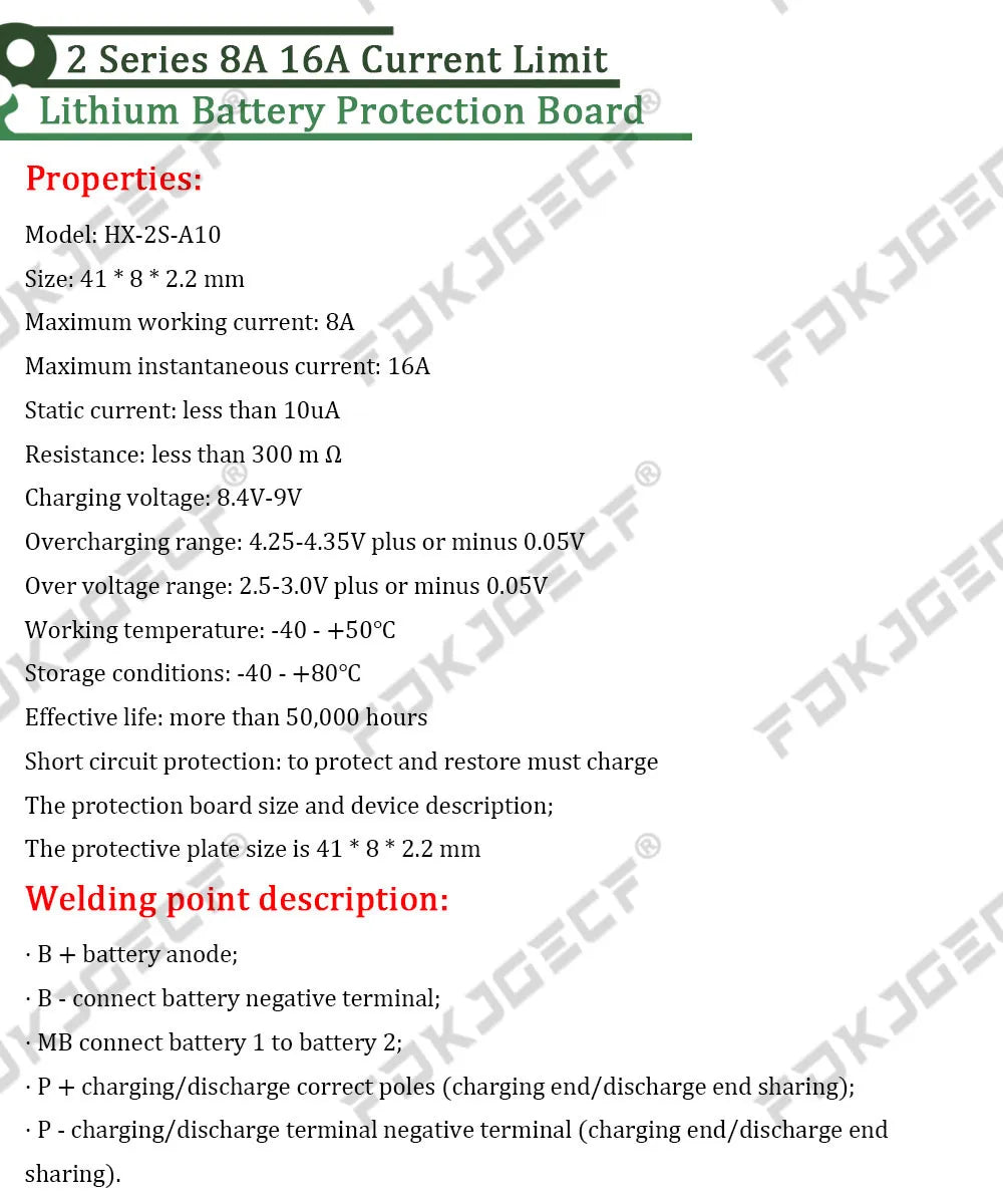 2S 5A/8A 7.4V/8.4V 18650 Lithium Battery Charger Board Li-ion Battery Charging BMS Over Charge-Discharge Protection Module